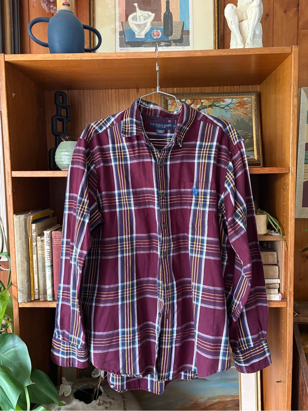 Plaid Flannel US Polo Button Down Shirt L
